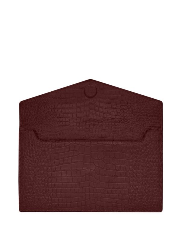 Saint Laurent Uptown crocodile-embossed clutch bag - Image 4