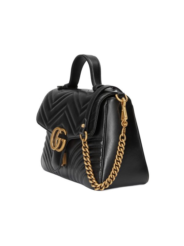 Gucci black GG Marmont small top handle bag - Image 4