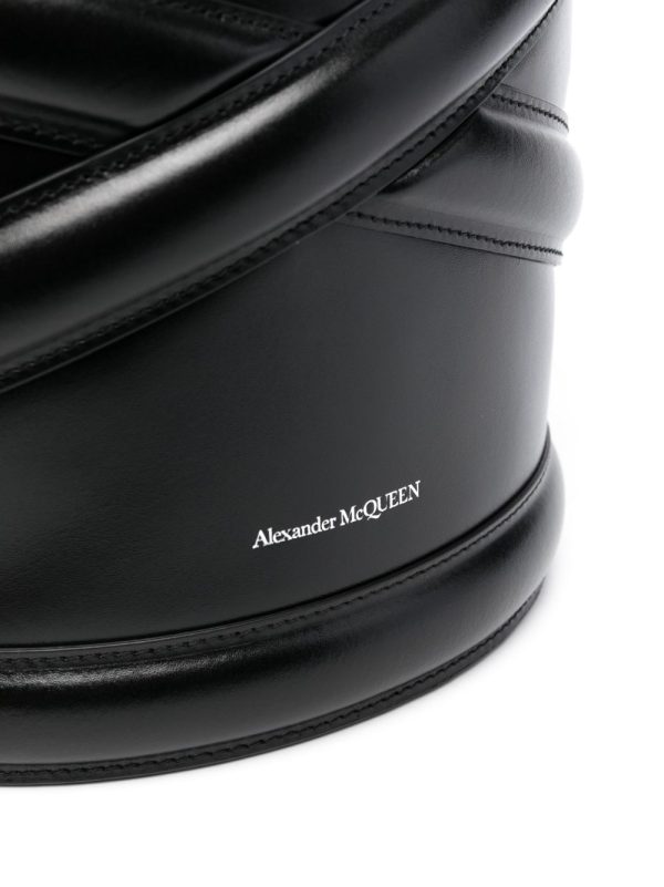 Alexander McQueen embossed-logo bucket bag - Image 3