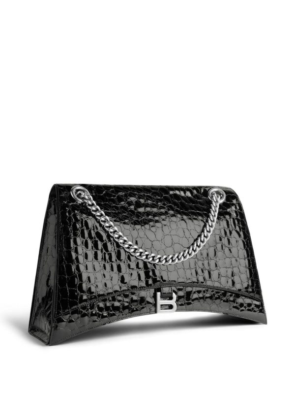 Balenciaga large Crush crocodile-effect shoulder bag - Image 5