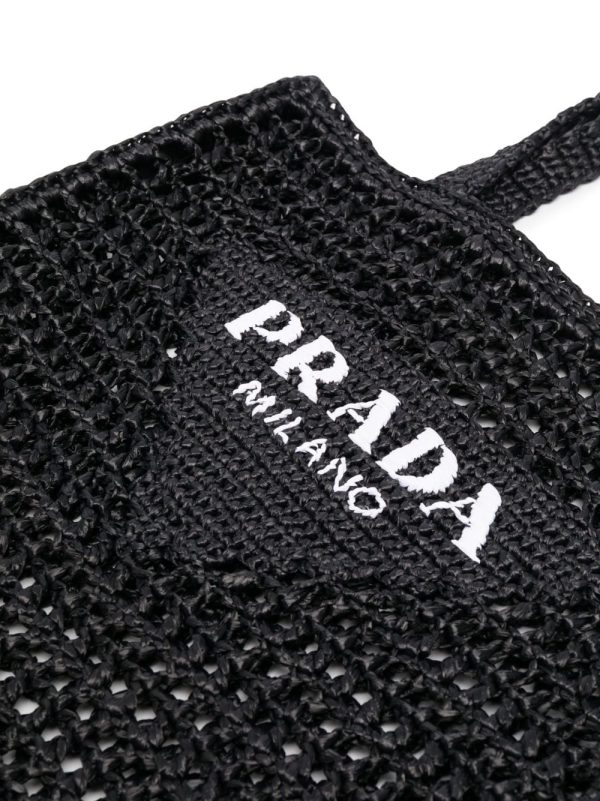 Prada interwoven-design logo-print shoulder bag - Image 5