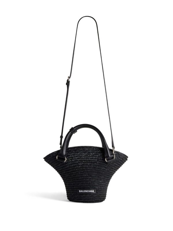 Balenciaga braided-raffia mini tote bag - Image 5