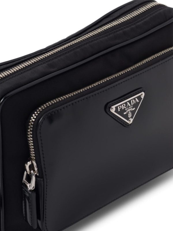Prada triangle-logo panelled clutch bag - Image 5