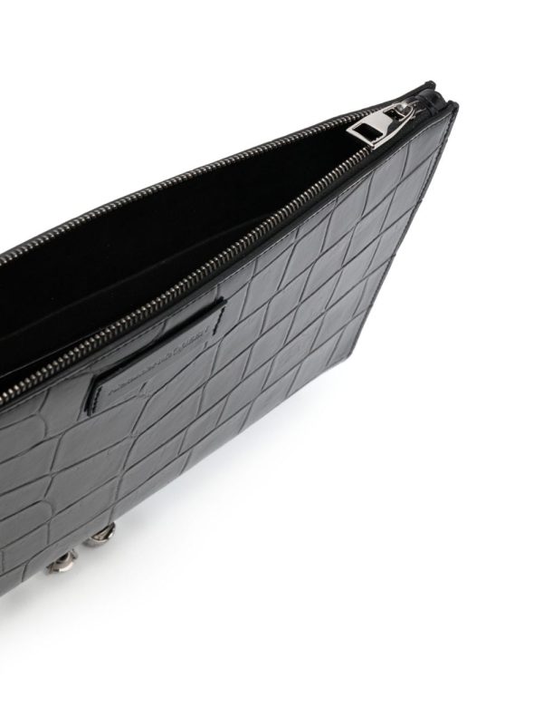 Alexander McQueen Four Ring crocodile-effect clutch bag - Image 2