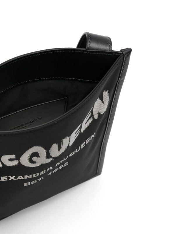 Alexander McQueen graffiti logo-print messenger bag - Image 2