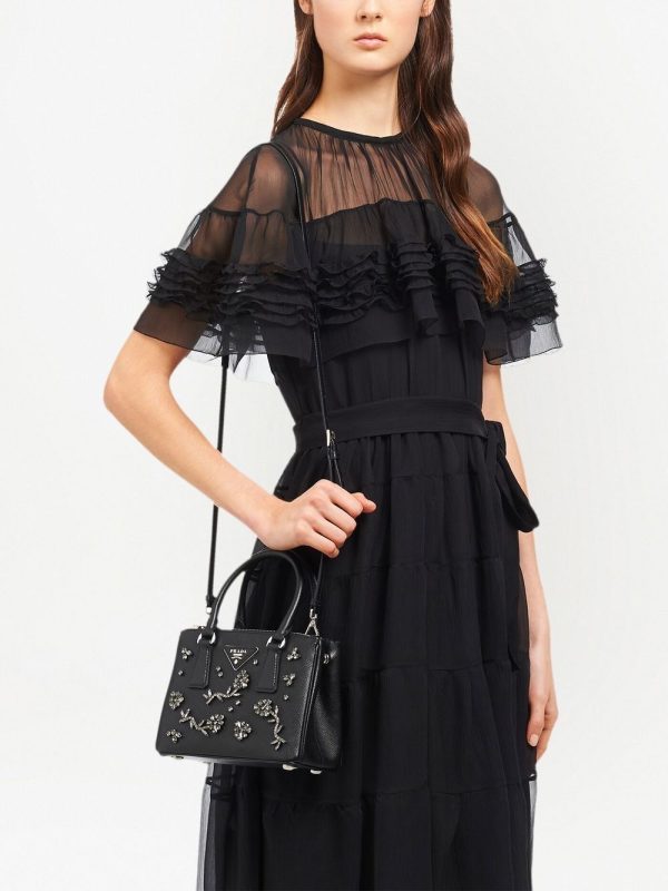 Prada Galleria crystal-embellished mini bag - Image 5