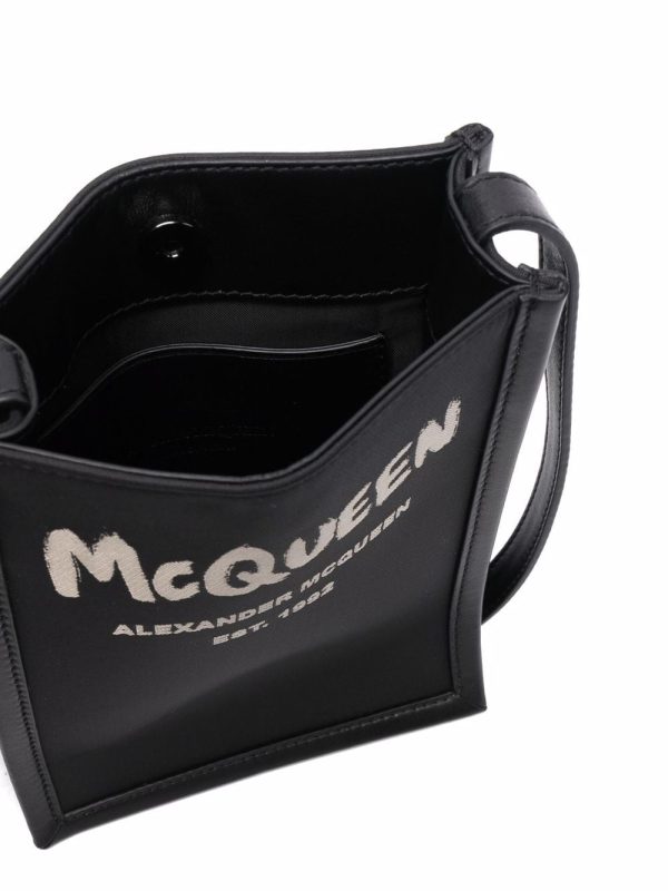 Alexander McQueen mini graffiti-print messenger bag - Image 5