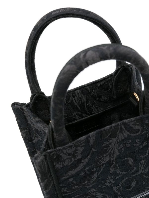 Versace mini logo-embroidered jacquard tote bag - Image 5