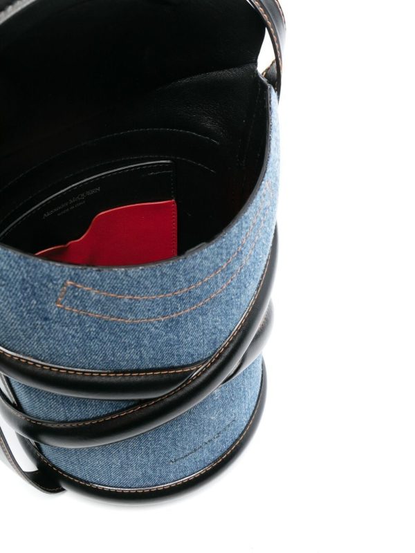 Alexander McQueen The Curve denim bucket bag - Image 5