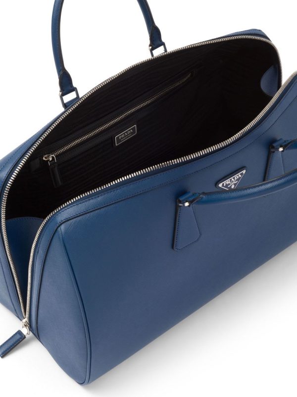 Prada leather logo-patch travel bag - Image 5