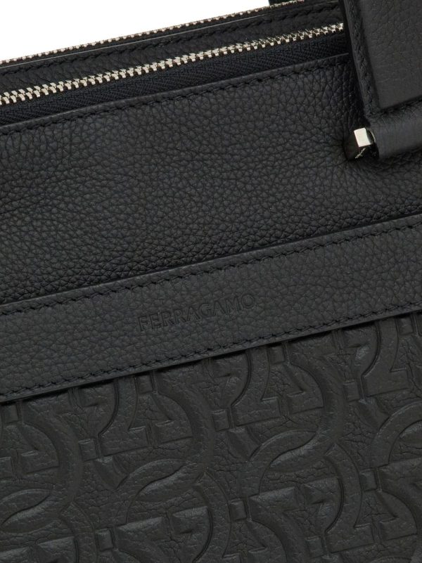 Ferragamo monogram-embossed leather briefcase - Image 5
