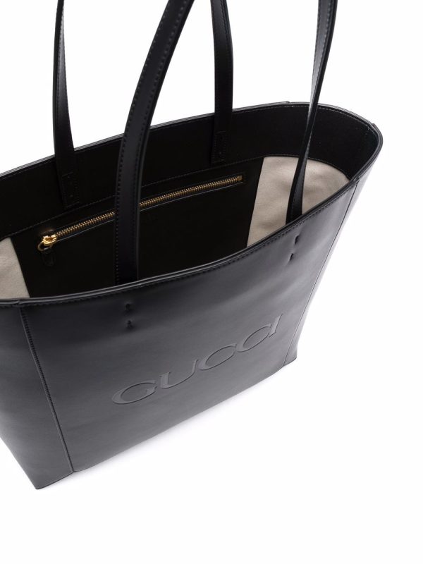 Gucci debossed leather tote bag - Image 5