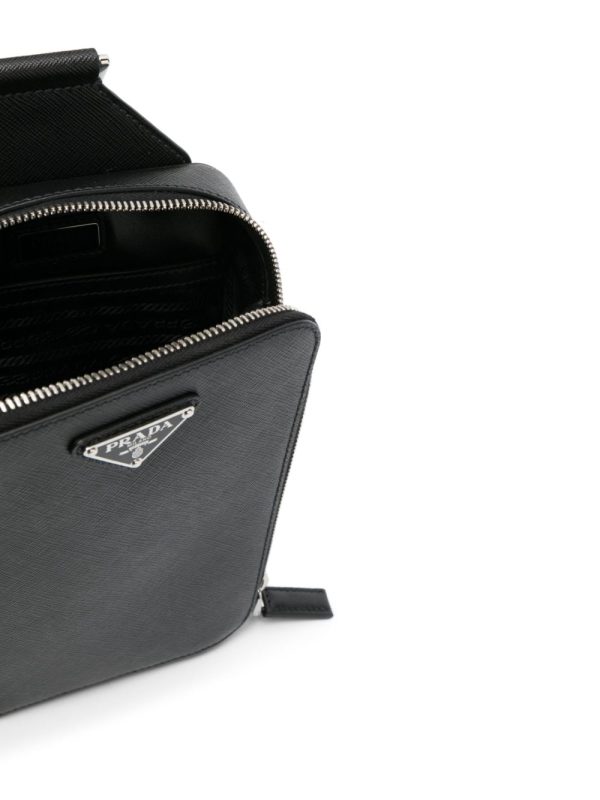 Prada triangle-logo leather messenger bag - Image 5