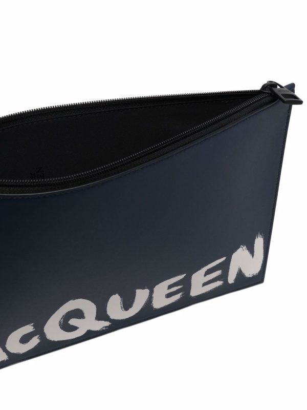 Alexander McQueen logo-print clutch bag - Image 5