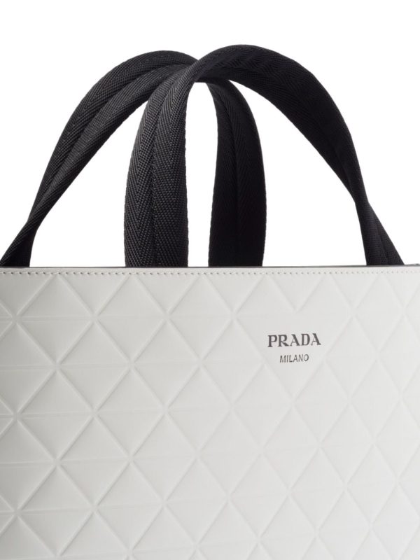 Prada embossed-triangles leather tote bag - Image 5