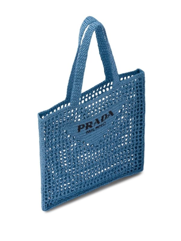 Prada woven-logo raffia tote bag - Image 5