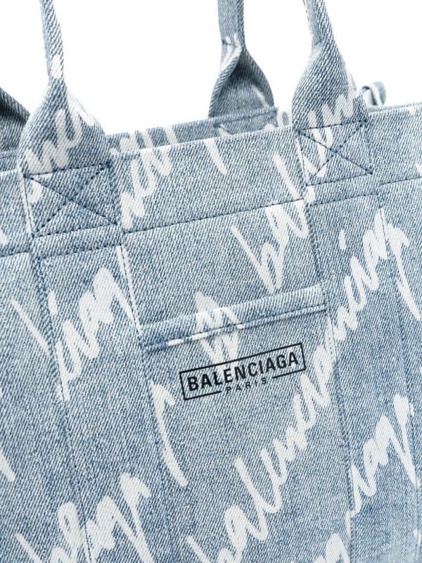 Balenciaga Hardware logo-print denim tote bag - Image 5