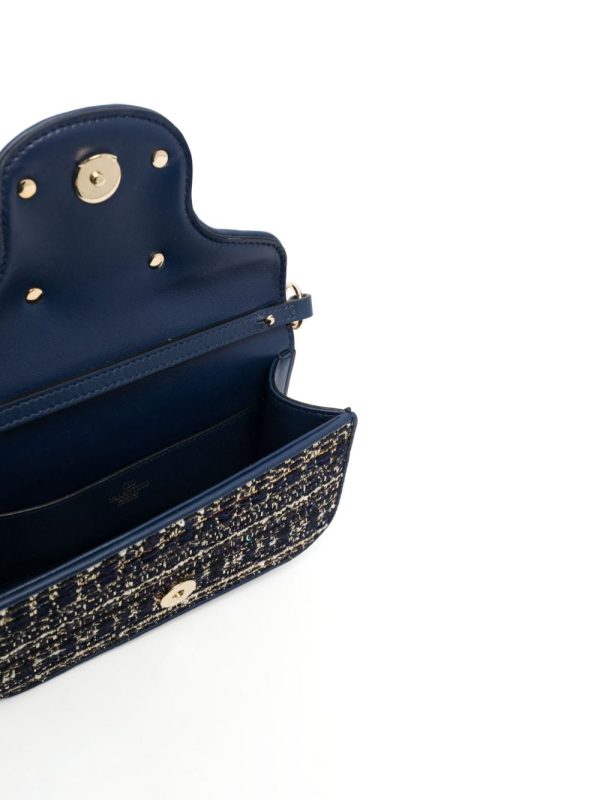 Valentino Garavani Locò tweed leather tote bag - Image 5