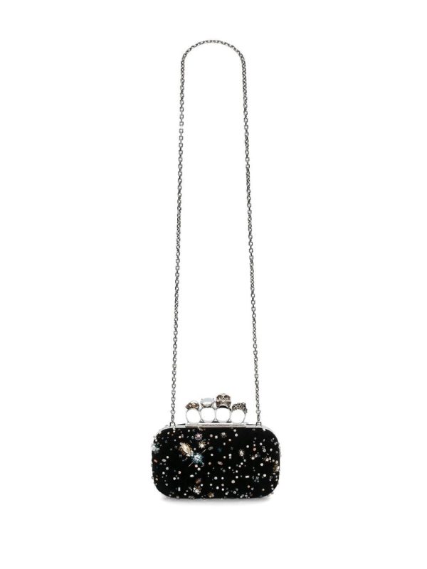Alexander McQueen Skull Four Ring crystal-embellished clutch bag - Image 5