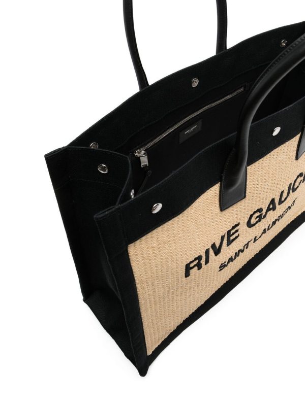 Saint Laurent Rive Gauche straw tote bag - Image 5