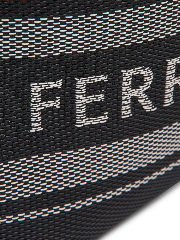 Ferragamo logo-print braided tote bag - Image 5