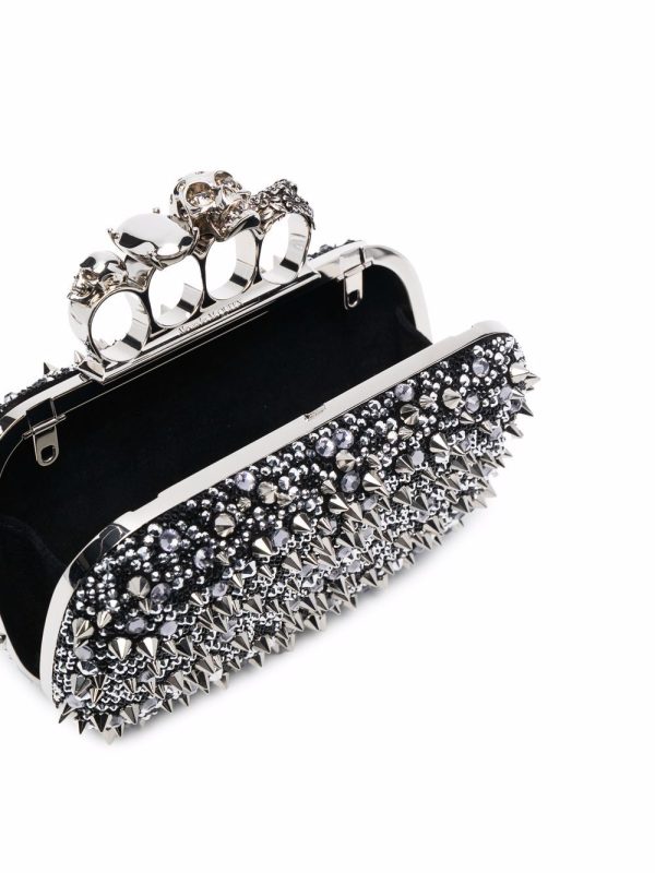 Alexander McQueen four-ring skull studded clutch - Image 2