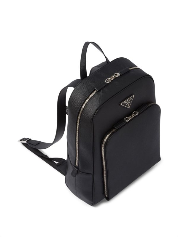 Prada Saffiano-leather triangle-logo backpack - Image 5
