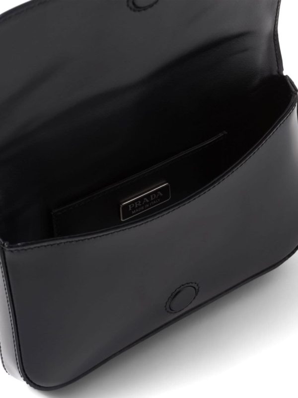 Prada logo-stamp brushed leather bag - Image 5
