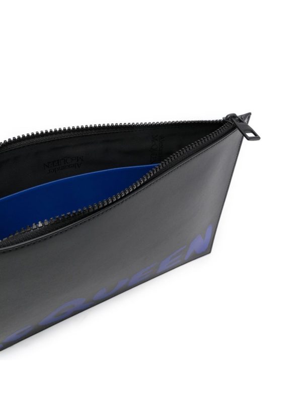 Alexander McQueen Graffiti-print leather clutch bag - Image 2