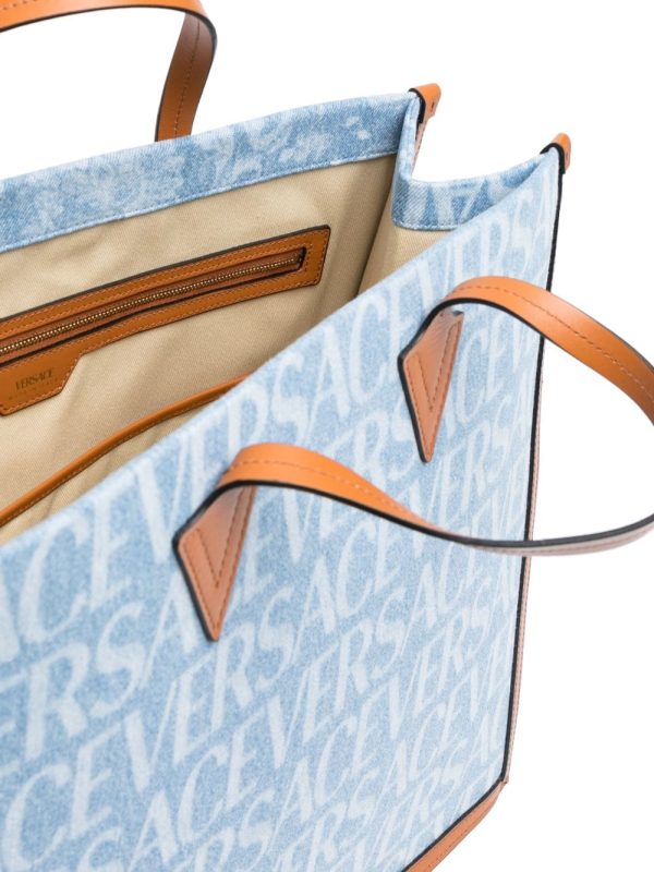Versace Versace Allover-print denim tote bag - Image 5