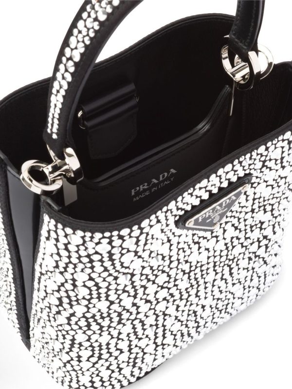 Prada small Panier crystal-embellished tote bag - Image 5