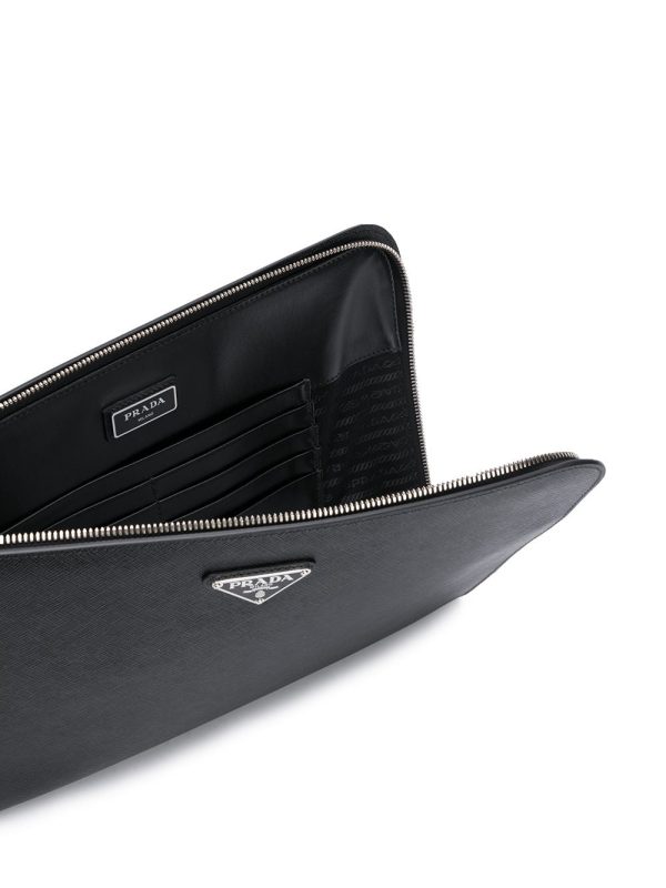 Prada triangular enamelled logo clutch - Image 5