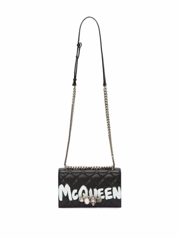 Alexander McQueen logo-print quilted crossbody bag - Image 5