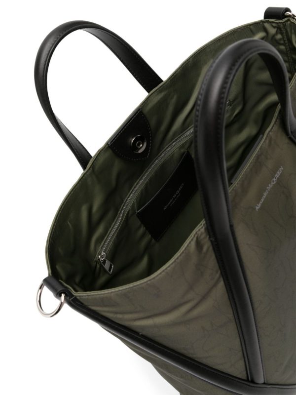 Alexander McQueen panelled-leather gabardine bag - Image 5