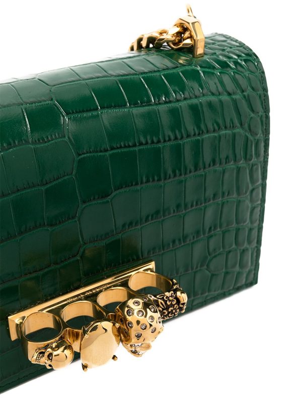 Alexander McQueen Jewelled crocodile-effect satchel - Image 3