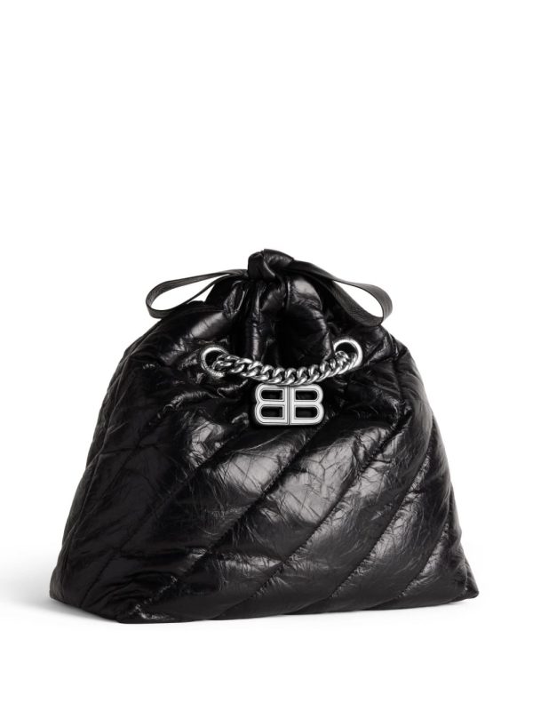 Balenciaga Crush logo-plaque quilted leather tote bag - Image 5