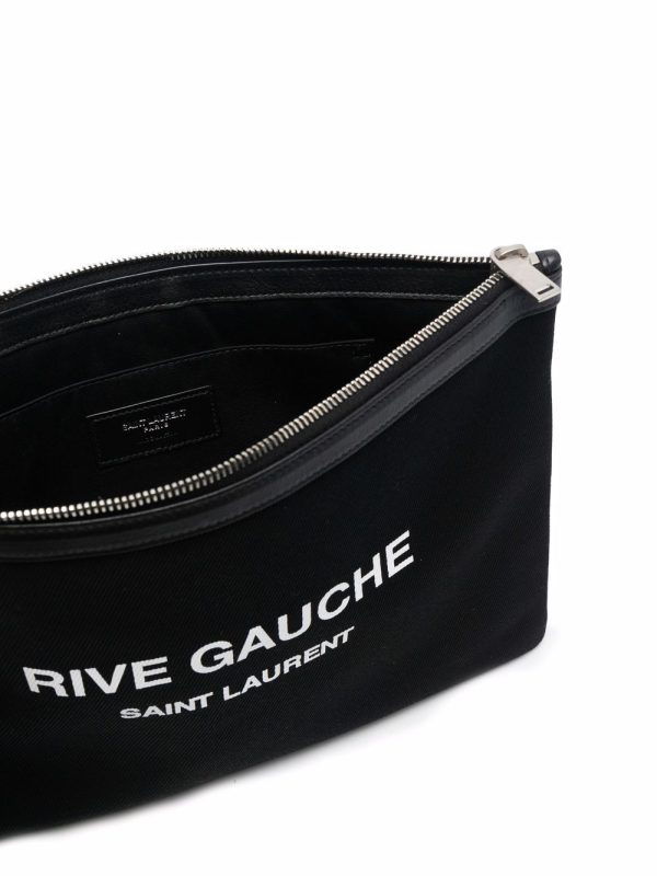 Saint Laurent Rive Gauche logo-print clutch - Image 5