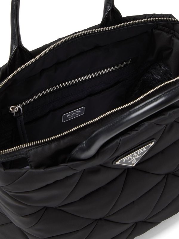 Prada triangle-logo quilted tote bag - Image 5