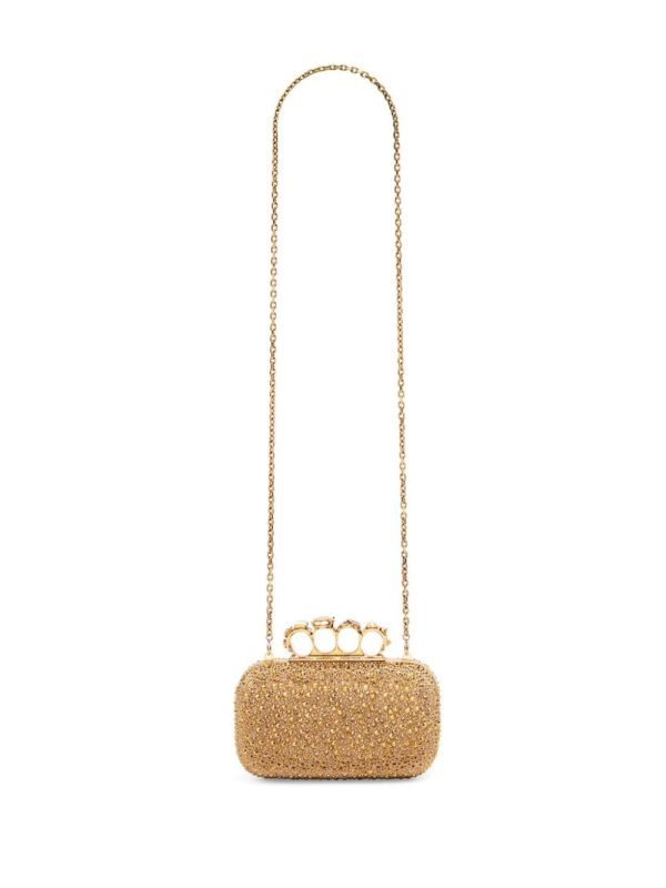 Alexander McQueen Knuckle crystal-embellished clutch bag - Image 5