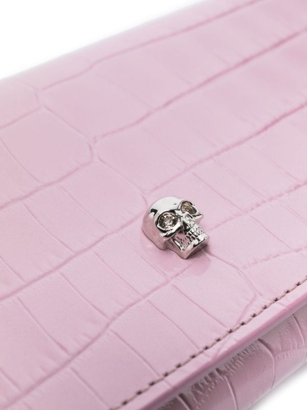 Alexander McQueen crocodile-embossed skull-stud crossbody bag - Image 3