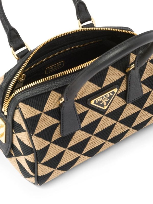 Prada Symbole embroidered top-handle bag - Image 6