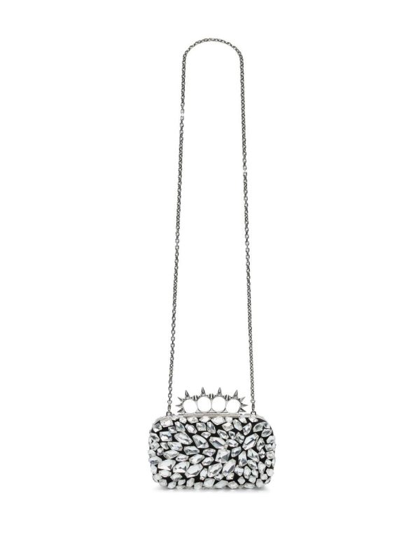 Alexander McQueen crystal-embellishment four-ring clutch bag - Image 2