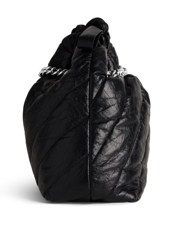 Balenciaga Crush logo-plaque quilted leather tote bag - Image 6
