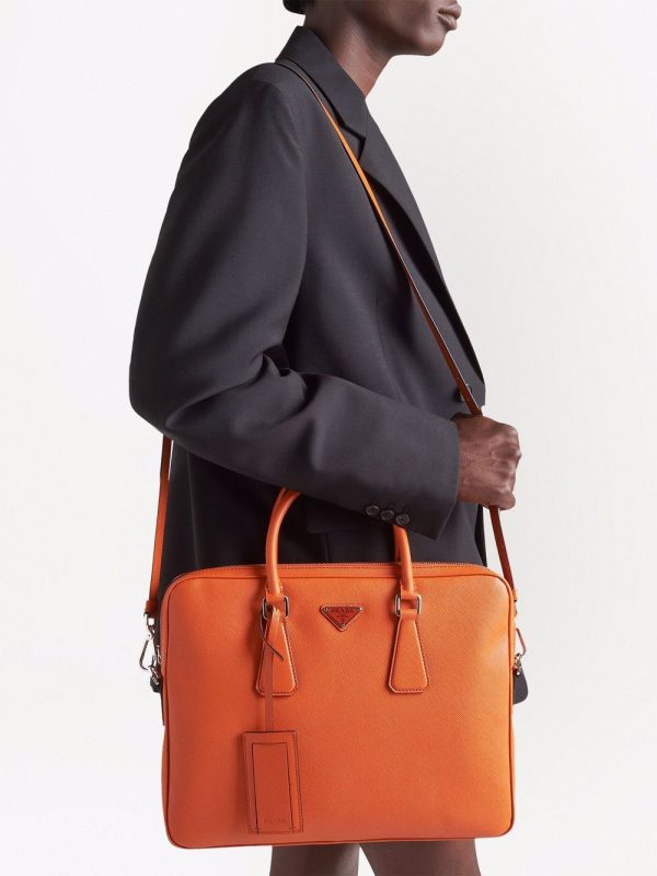 Prada triangle-logo Saffiano leather briefcase - Image 6