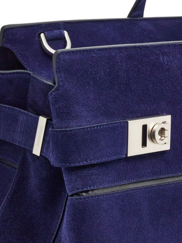 Ferragamo Gancini-plaque suede tote bag - Image 6