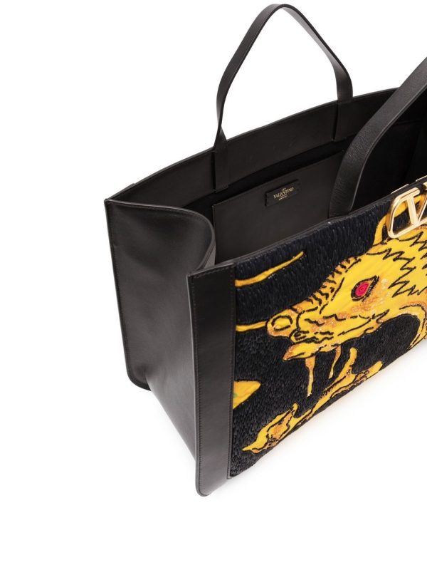 Valentino Garavani Drago Re-Edition VLogo embroidered tote bag - Image 6