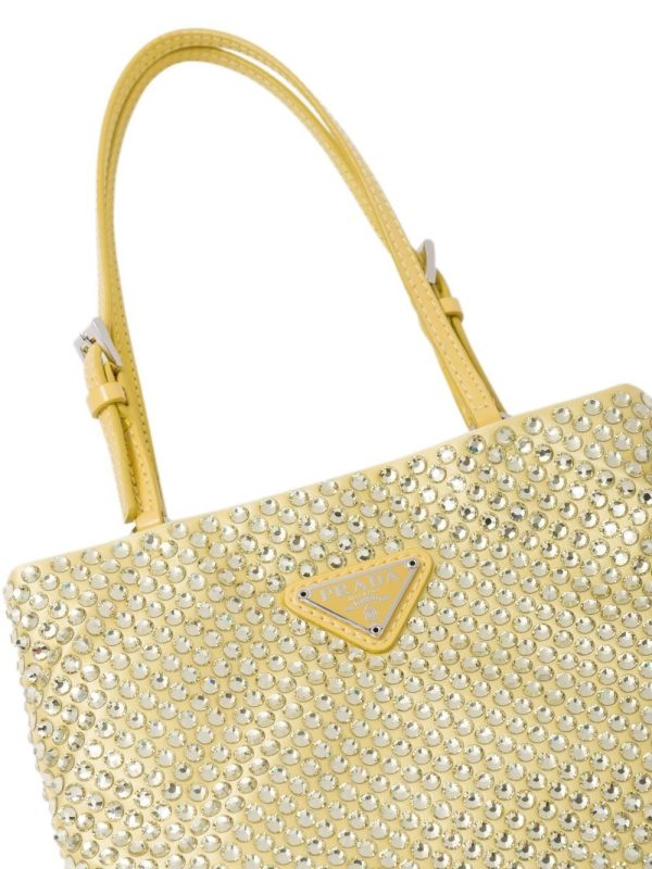 Prada crystal-embellished satin handbag - Image 6