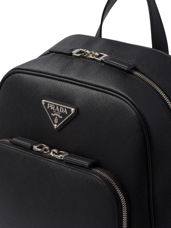 Prada Saffiano-leather triangle-logo backpack - Image 6
