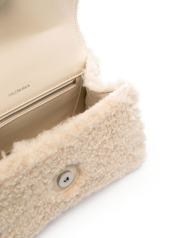 Balenciaga small Hourglass furry top-handle bag - Image 6