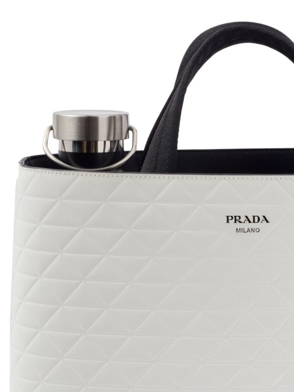 Prada embossed-triangles leather tote bag - Image 6